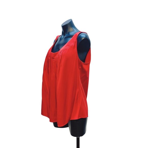 NWT St. John Collection Matador Red Sleeveless Blouse 16 - Picture 3 of 6